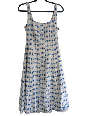 Christian Lacroix Linen Blend Diamond Print Dress